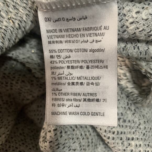 NWT STYLE & CO. WOMEN'S NEUTRAL LUREX WHITE/GRAY/SILVER BALOON SLEEVE SWEATER 0X - Picture 5 of 6